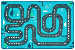 CARPETS FOR KIDS - PIXEL PERFECT TRANQUIL TRAVELING ROAD - RECTANGLE - 4 FT X 6 FT - SPECIFY CARPET COLOR