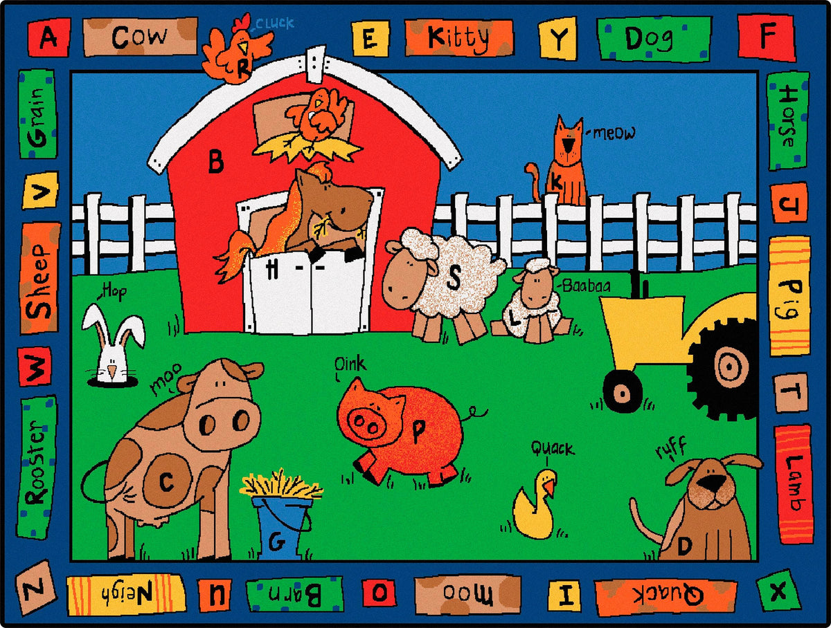 CARPETS FOR KIDS - PREMIUM ALPHABET FARM - RECTANGLE - 4 FT 5 IN X 5 FT 10 IN - SPECIFY CARPET COLOR