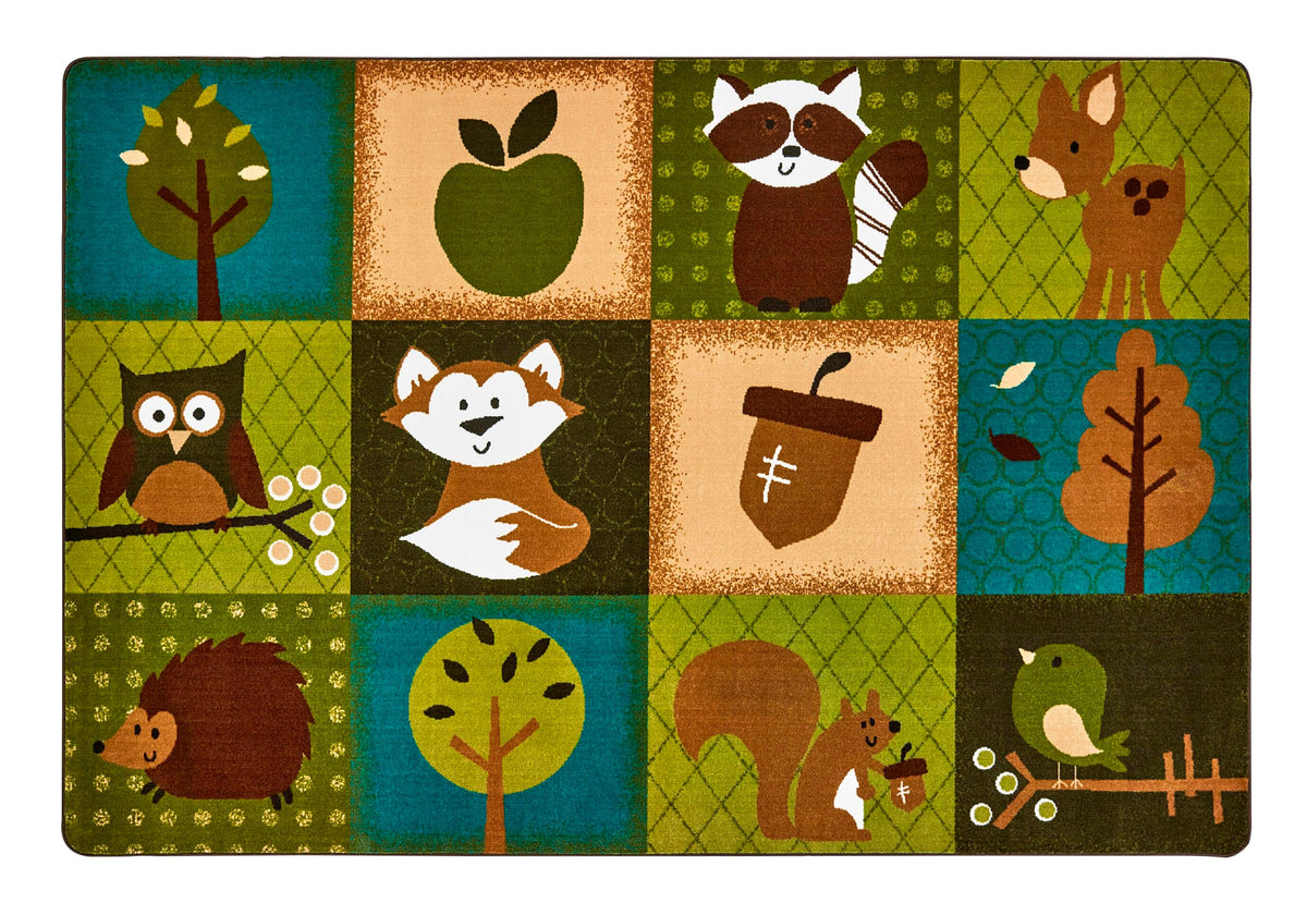 CARPETS FOR KIDS - KIDSOFT NATURES FRIENDS TODDLER - RECTANGLE - 4 FT X 6 FT - SPECIFY CARPET COLOR