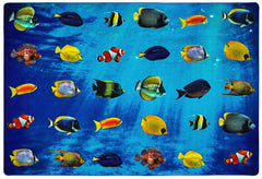CARPETS FOR KIDS - PIXEL PERFECT FRIENDLY FISH SEATING - RECTANGLE - 6 FT X 9 FT - SPECIFY CARPET COLOR