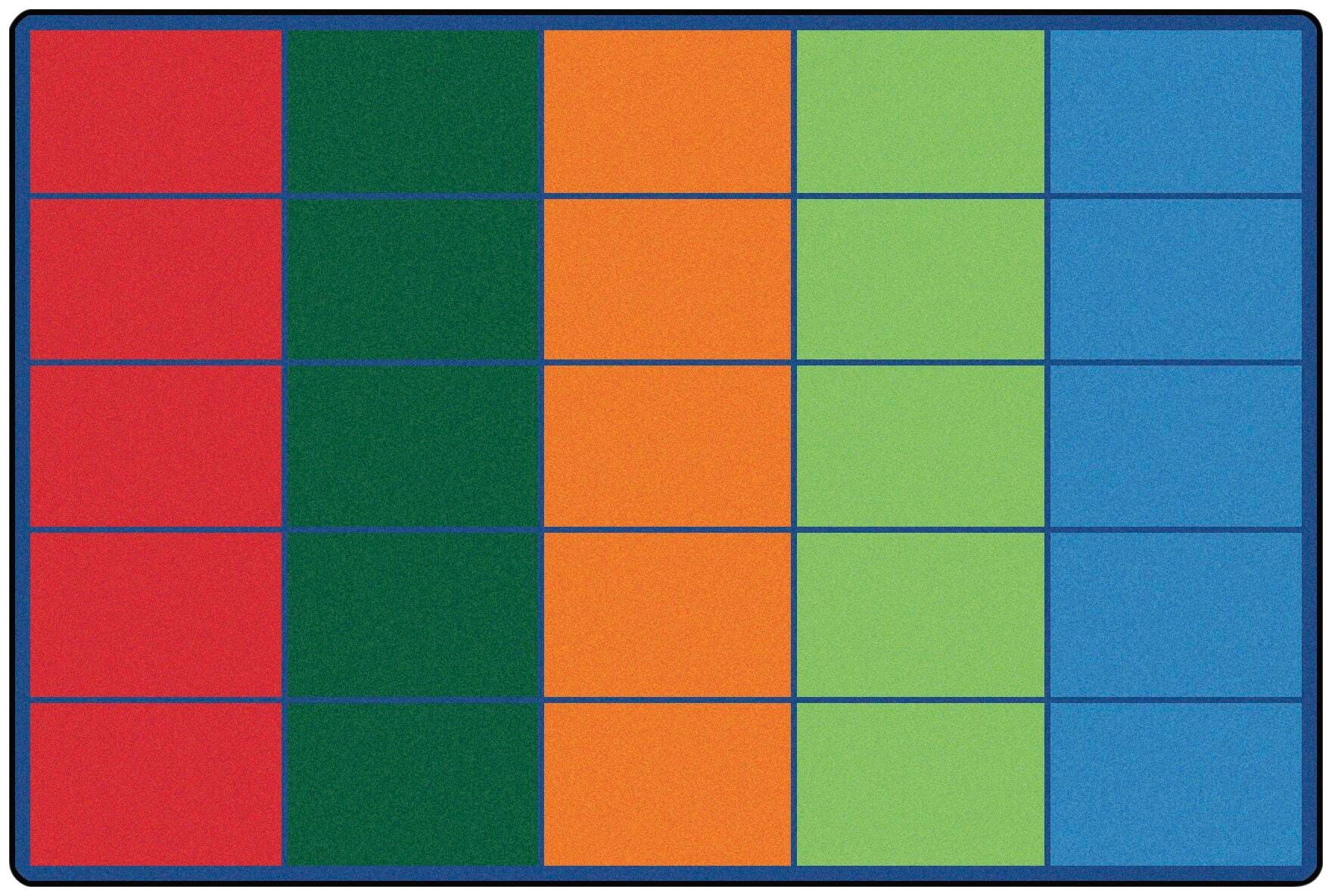 CARPETS FOR KIDS - PREMIUM COLORFUL ROWS SEATING - RECTANGLE - 6 FT X 9 FT - SPECIFY NUMBER OF SEATS - SPECIFY CARPET COLOR