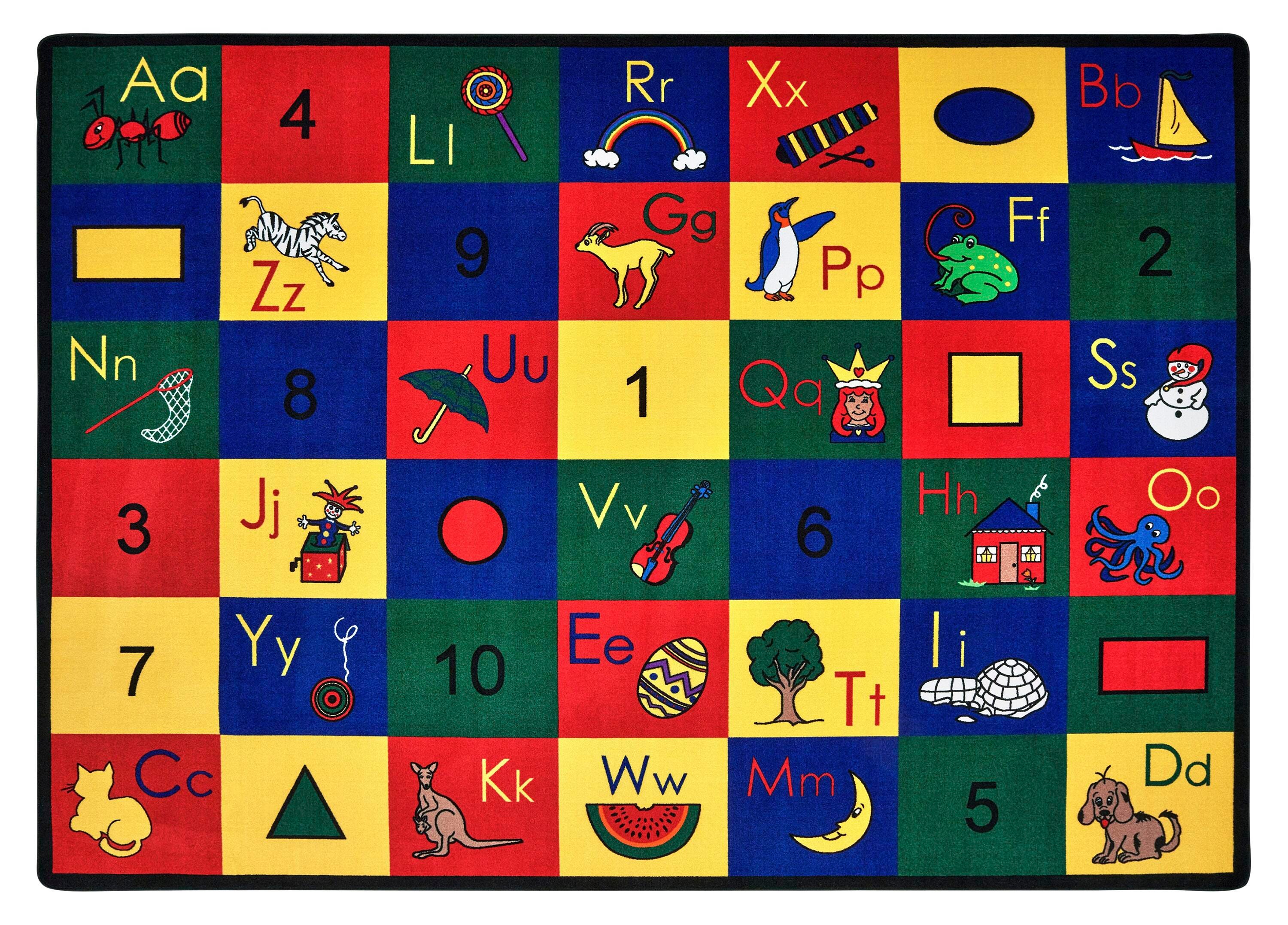 CARPETS FOR KIDS - PREMIUM BLOCKS OF FUN - RECTANGLE - 4 FT 5 IN X 5 FT 10 IN - SPECIFY CARPET COLOR