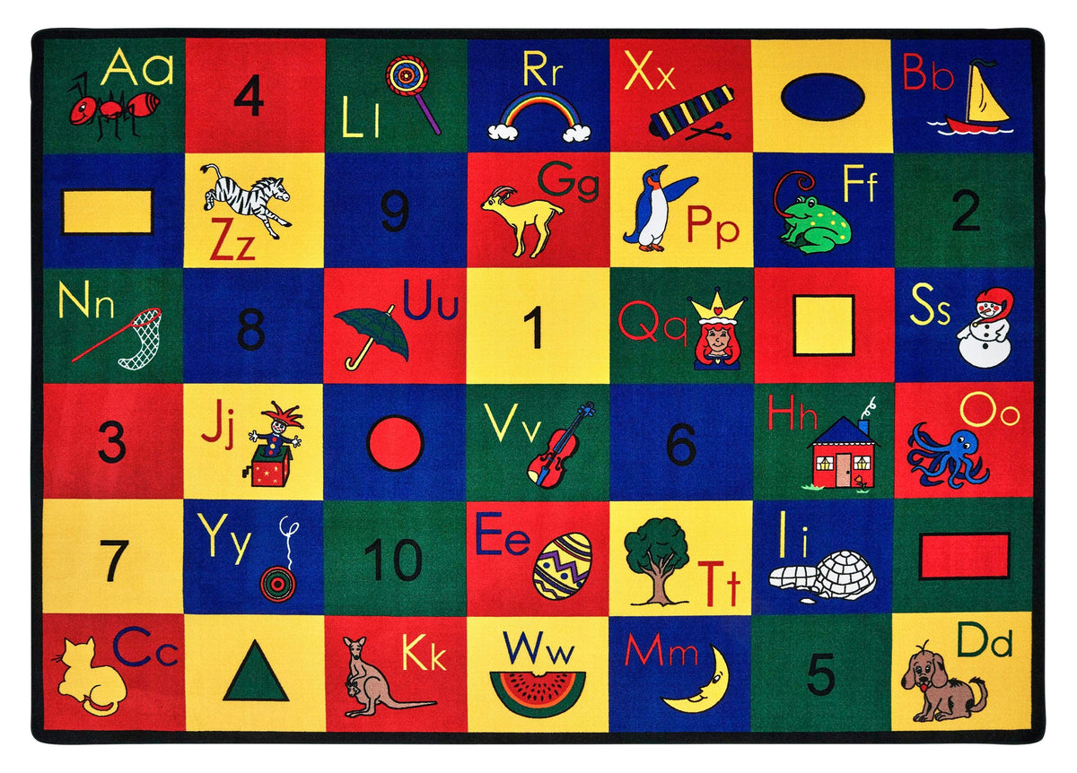 CARPETS FOR KIDS - PREMIUM BLOCKS OF FUN - RECTANGLE - 4 FT 5 IN X 5 FT 10 IN - SPECIFY CARPET COLOR
