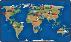 CARPETS FOR KIDS - PREMIUM CONTINENTAL WONDERS - RECTANGLE - 6 FT X 10 FT - SPECIFY CARPET COLOR