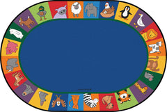 CARPETS FOR KIDS - KIDSVALUE PLUS ALL THE ANIMALS SEATING - OVAL - 6 FT X 9 FT - SPECIFY CARPET COLOR