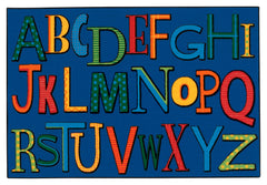 CARPETS FOR KIDS - KIDSVALUE PLAYFUL ALPHABET - RECTANGLE - 3 FT X 4 FT 6 IN - SPECIFY CARPET COLOR