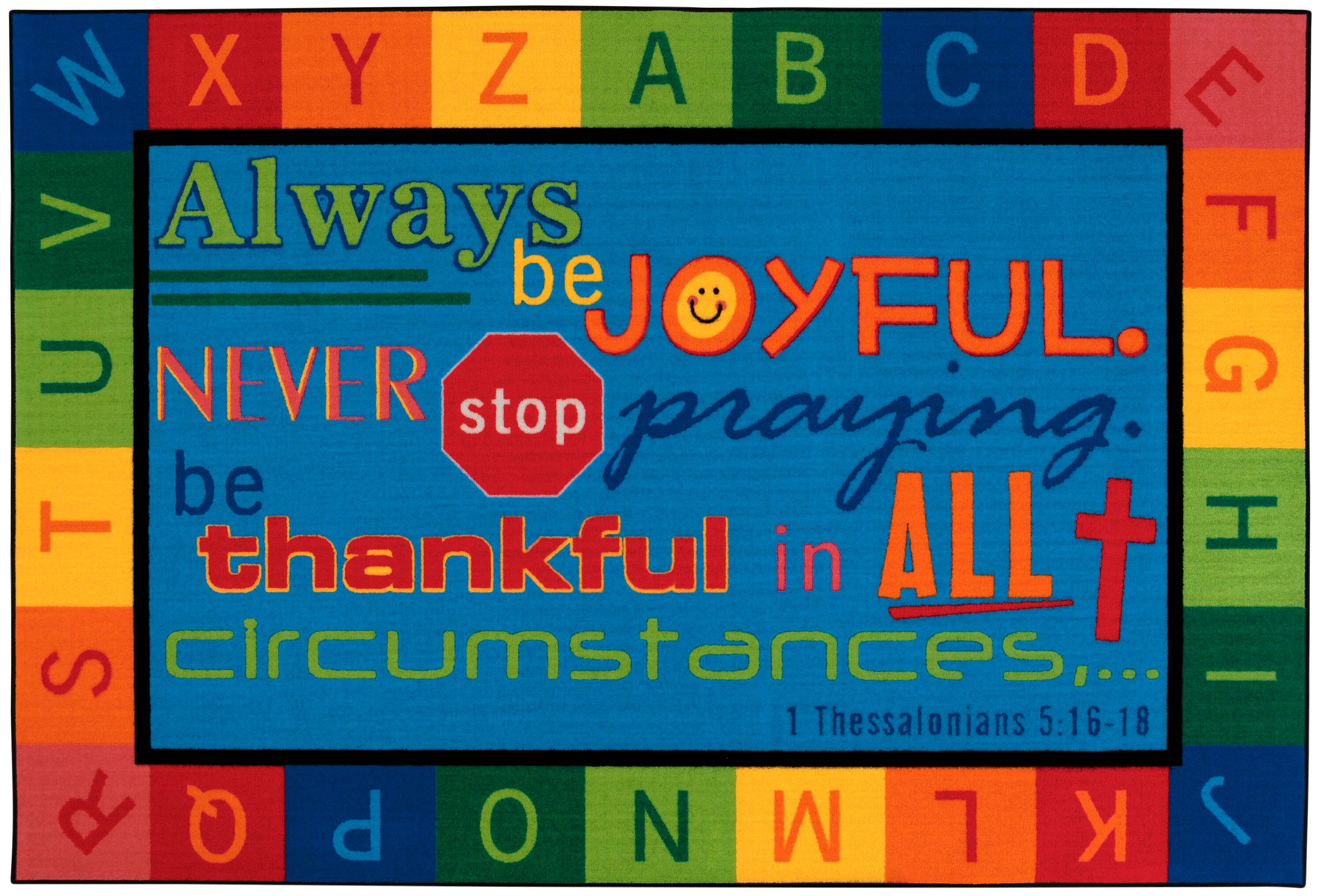 CARPETS FOR KIDS - KIDSVALUE PLUS ALWAYS BE JOYFUL CIRCLETIME - RECTANGLE - 6 FT X 9 FT - SPECIFY CARPET COLOR