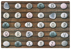 CARPETS FOR KIDS - PIXEL PERFECT ALPHABET STONES SEATING - RECTANGLE - 6 FT X 9 FT - SPECIFY CARPET COLOR