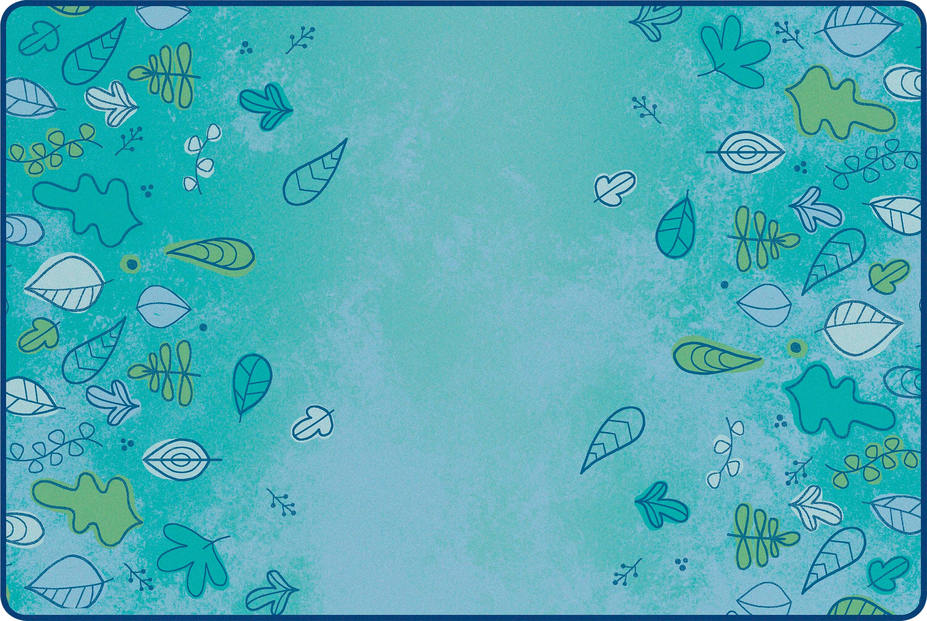 CARPETS FOR KIDS - KIDSOFT FALLING LEAVES BORDER - RECTANGLE - 6 FT X 9 FT - SPECIFY CARPET COLOR