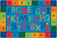 CARPETS FOR KIDS - KIDSOFT ALPHABET AROUND LITERACY - RECTANGLE - 6 FT X 9 FT - SPECIFY CARPET COLOR