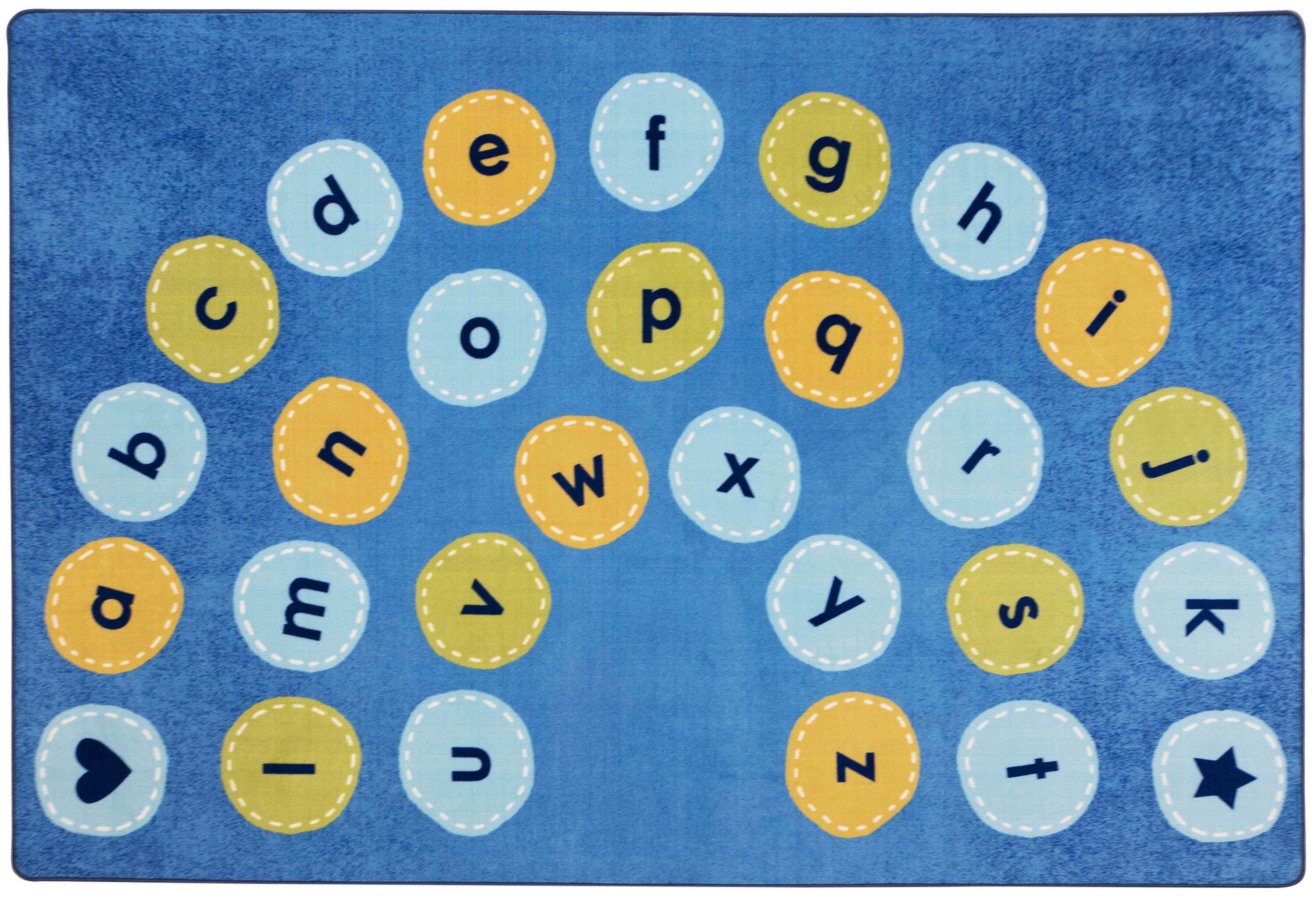 CARPETS FOR KIDS - PIXEL PERFECT CALMING COLORS ARCH ALPHABET SEATING - RECTANGLE - 6 FT X 9 FT - SPECIFY CARPET COLOR