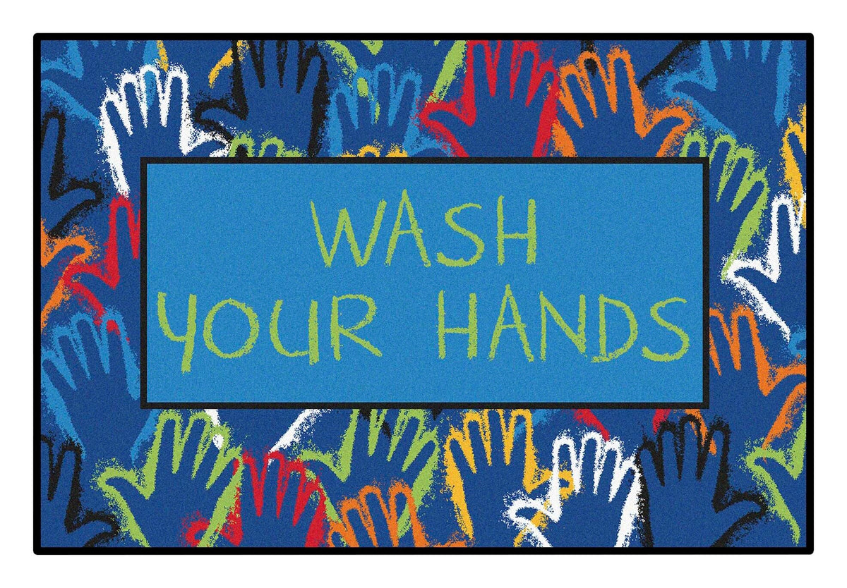 CARPETS FOR KIDS - KIDSVALUE WASH YOUR HANDS - RECTANGLE - 4 FT X 6 FT - SPECIFY CARPET COLOR