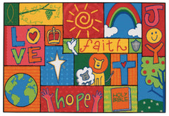 CARPETS FOR KIDS - KIDSVALUE INSPIRATIONAL PATCHWORK - RECTANGLE - 4 FT X 6 FT - SPECIFY CARPET COLOR