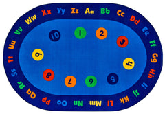 CARPETS FOR KIDS - KIDSVALUE PLUS CIRCLETIME EARLY LEARNING - OVAL - 6 FT X 9 FT - SPECIFY CARPET COLOR