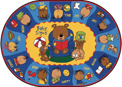 CARPETS FOR KIDS - PREMIUM SIGN AND SAY PLUS BILINGUAL - RECTANGLE - 6 FT 9 IN X 9 FT 5 IN - SPECIFY CARPET COLOR