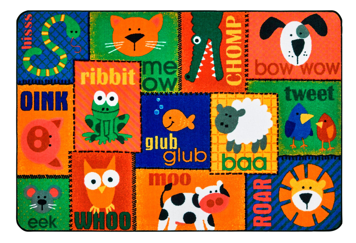 CARPETS FOR KIDS - KIDSOFT ANIMAL SOUNDS TODDLER - RECTANGLE - 4 FT X 6 FT - SPECIFY CARPET COLOR