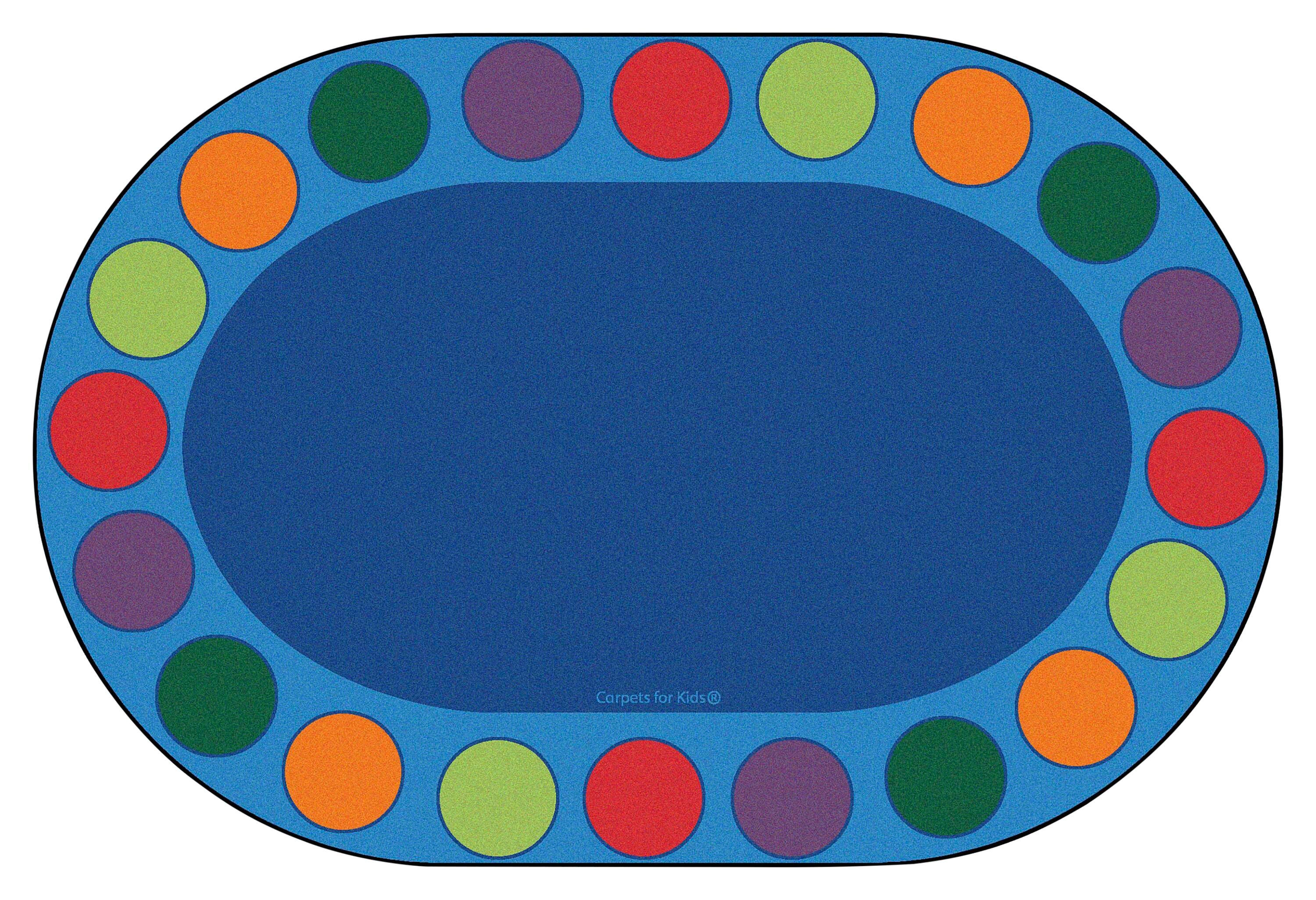 CARPETS FOR KIDS - PREMIUM SEATING CIRCLES CIRCLETIME - OVAL - 6 FT X 9 FT - SPECIFY CARPET COLOR