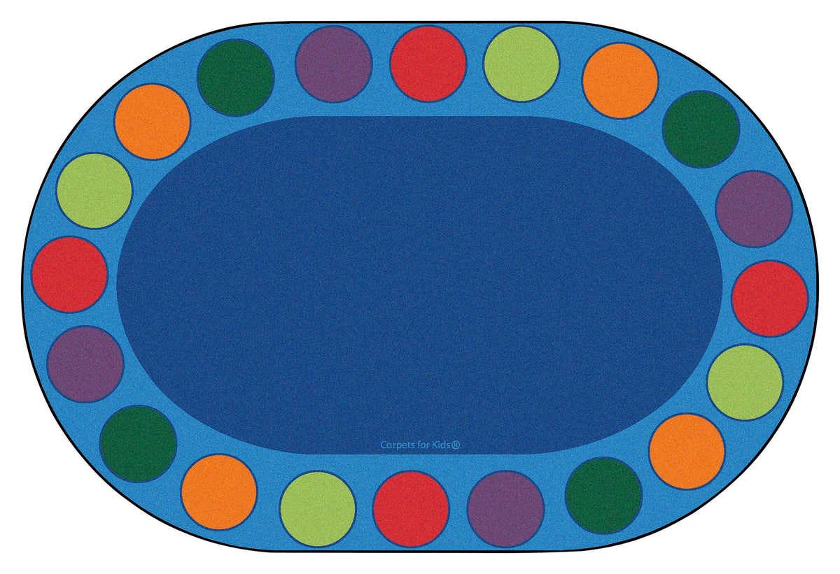 CARPETS FOR KIDS - PREMIUM SEATING CIRCLES CIRCLETIME - OVAL - 6 FT X 9 FT - SPECIFY CARPET COLOR