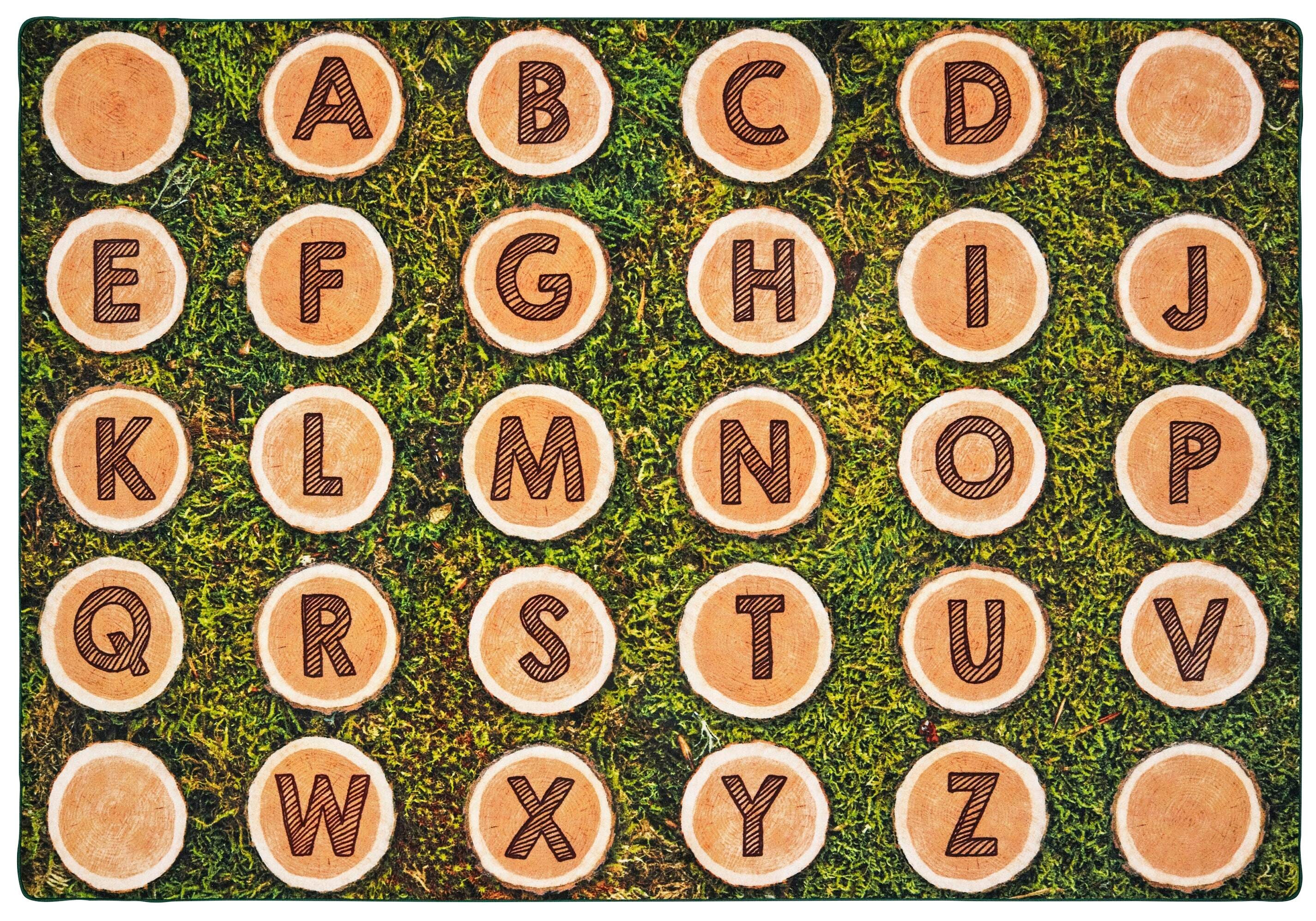 CARPETS FOR KIDS - PIXEL PERFECT ALPHABET TREE ROUNDS SEATING - RECTANGLE - 6 FT X 9 FT - SPECIFY CARPET COLOR