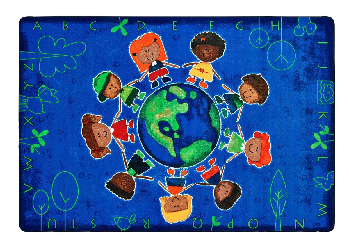 CARPETS FOR KIDS - PREMIUM GIVE THE PLANET A HUG - RECTANGLE - 6 FT X 9 FT - SPECIFY CARPET COLOR