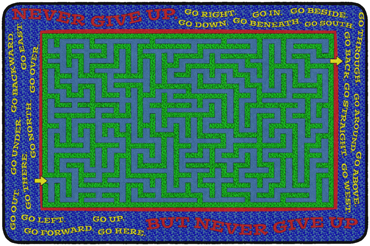 FLAGSHIP CARPETS - NEVER GIVE UP - RECTANGLE - 4 FT X 6 FT - SPECIFY CARPET COLOR