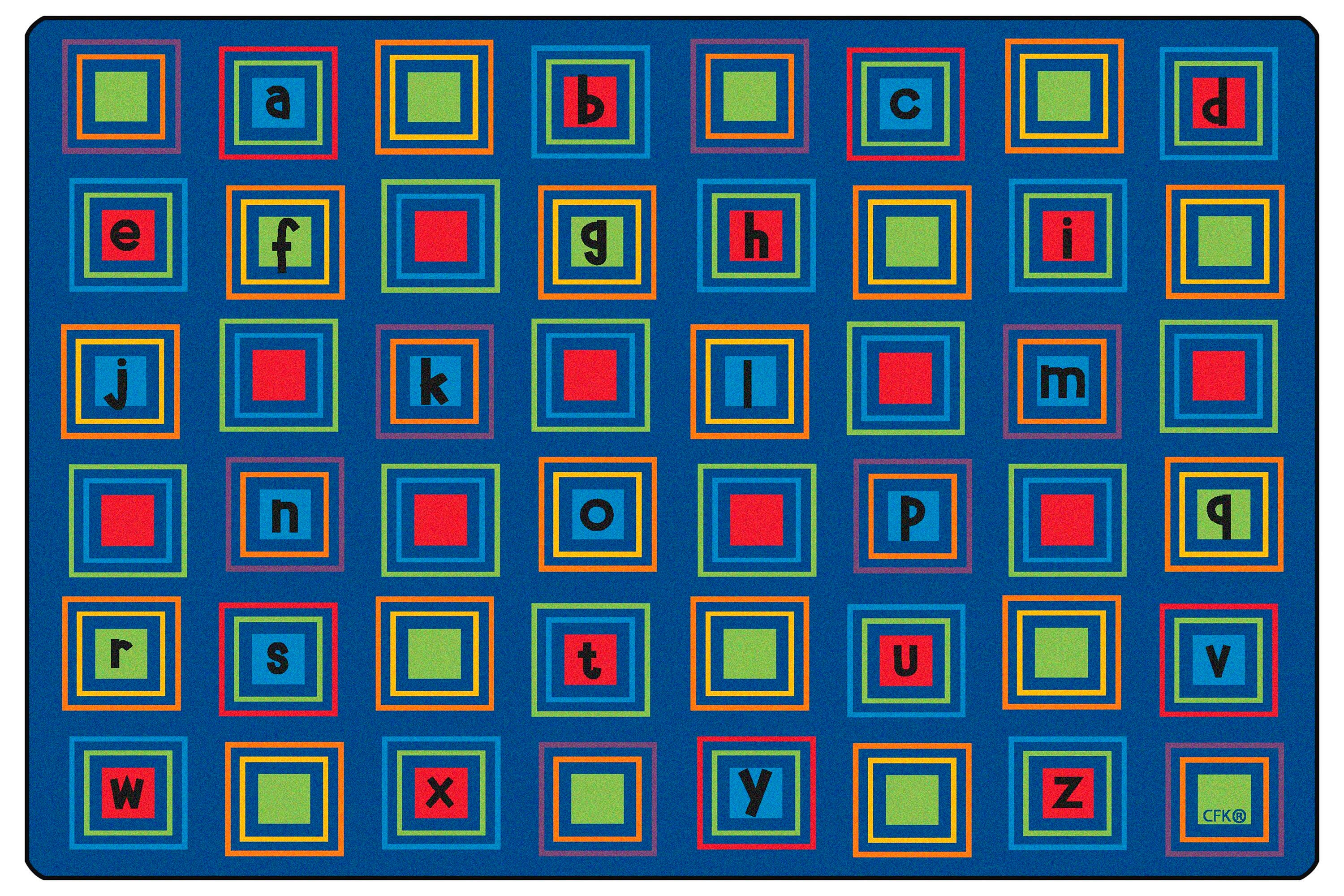 CARPETS FOR KIDS - PREMIUM LITERACY SQUARES - RECTANGLE - 6 FT X 9 FT - SPECIFY CARPET COLOR