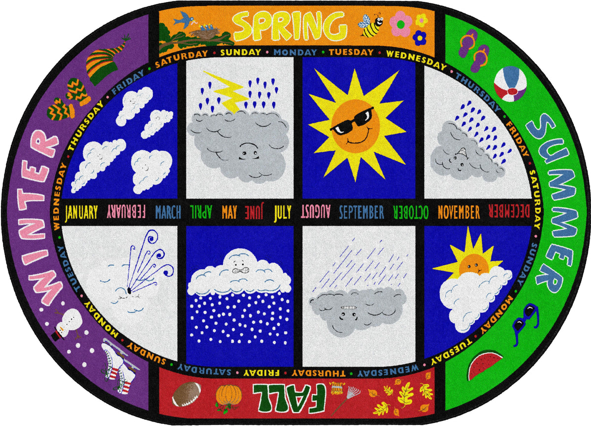 FLAGSHIP CARPETS - WEATHER TODAY - OVAL - 6 FT X 8 FT 4 IN - SPECIFY CARPET COLOR