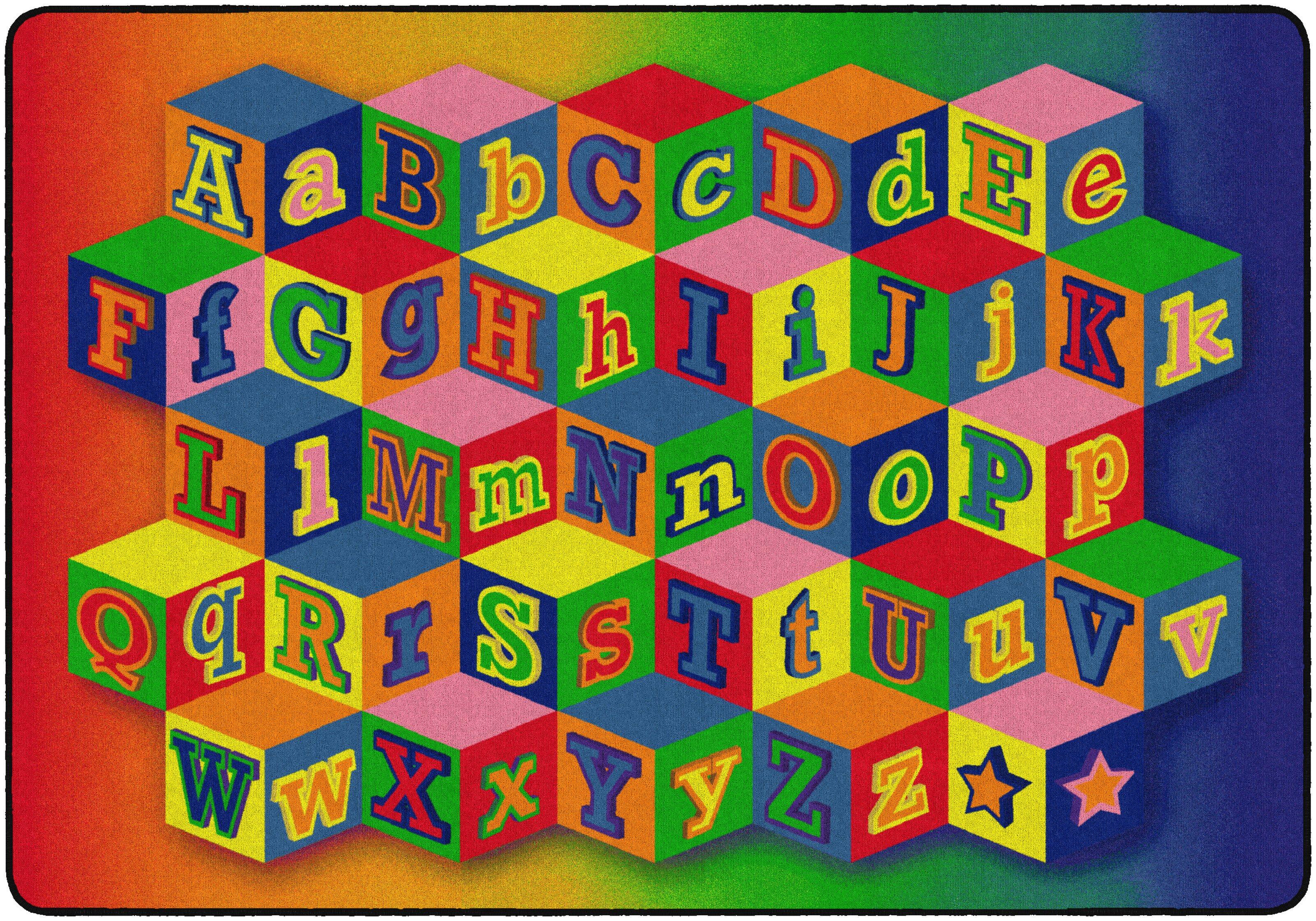 FLAGSHIP CARPETS - KALEIDOSCOPE BLOCKS - RECTANGLE - 6 FT X 8 FT 4 IN - SPECIFY CARPET COLOR