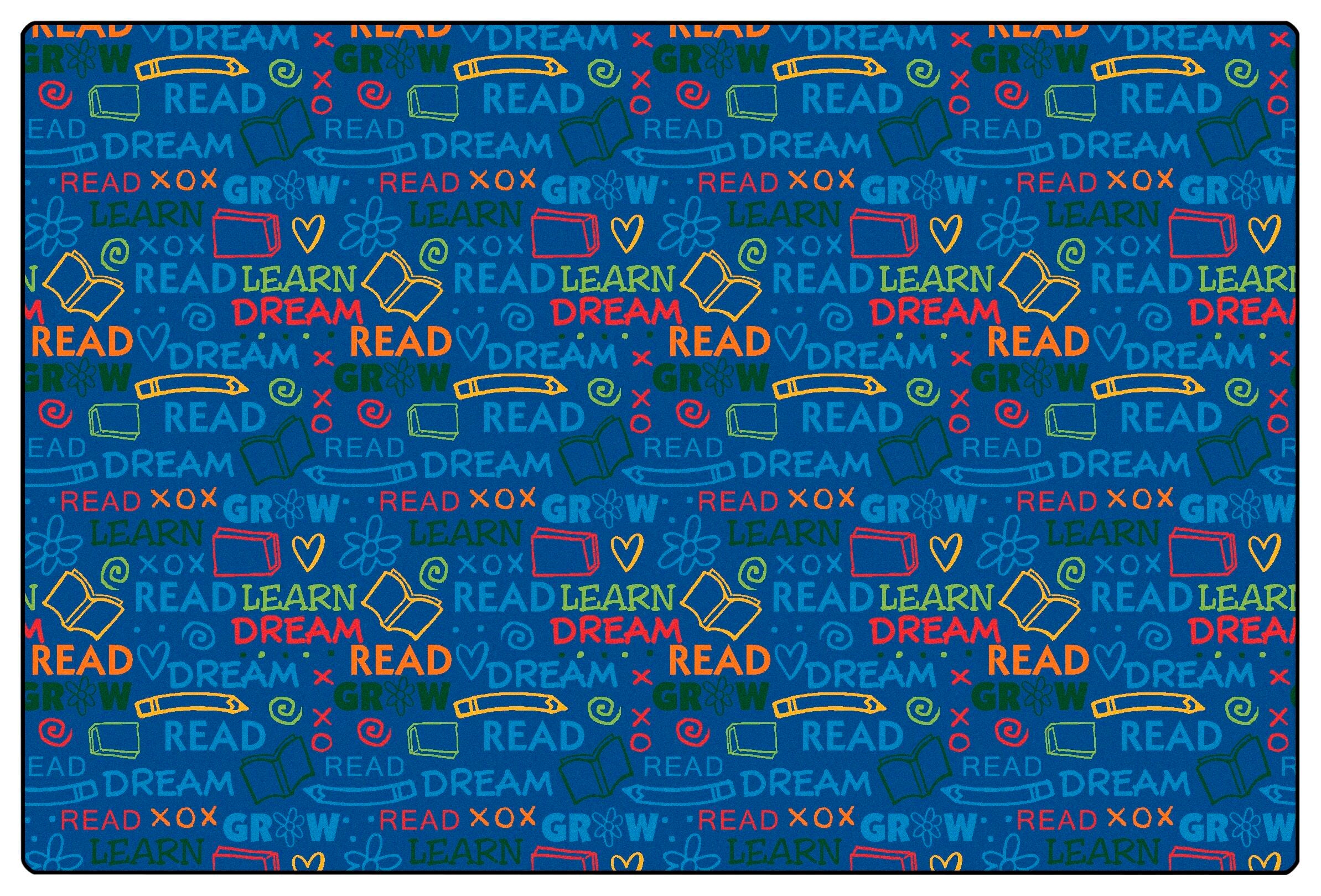 CARPETS FOR KIDS - PREMIUM READ TO DREAM PATTERN - RECTANGLE - 4 FT X 6 FT - SPECIFY CARPET COLOR