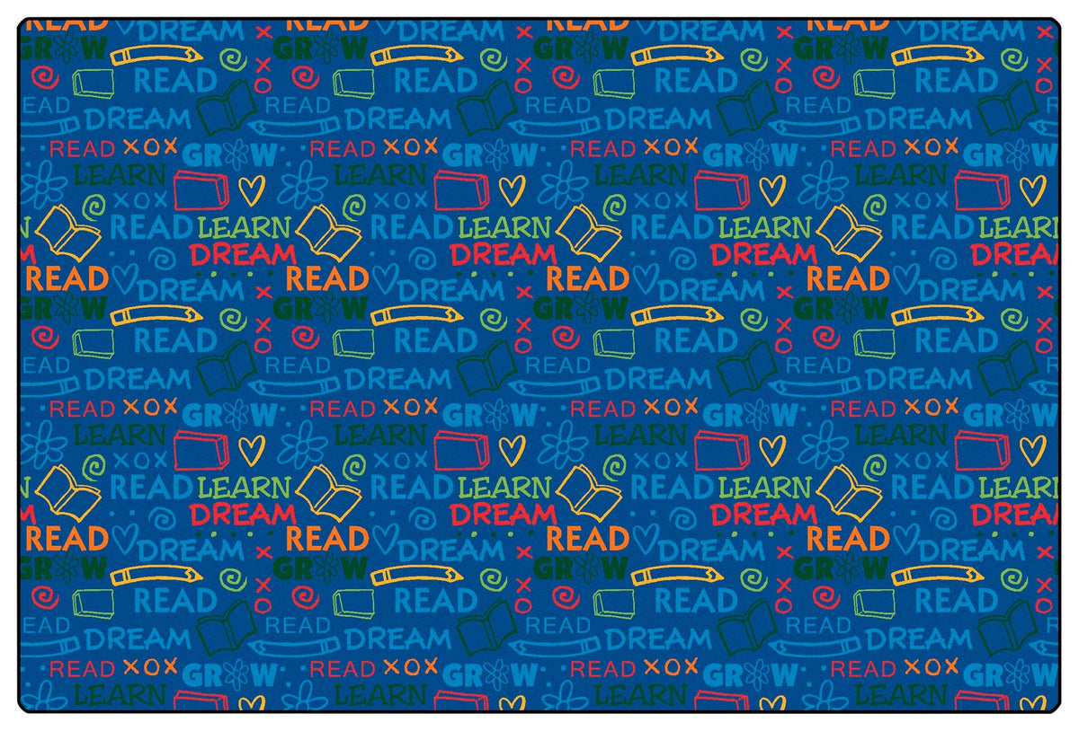 CARPETS FOR KIDS - PREMIUM READ TO DREAM PATTERN - RECTANGLE - 4 FT X 6 FT - SPECIFY CARPET COLOR
