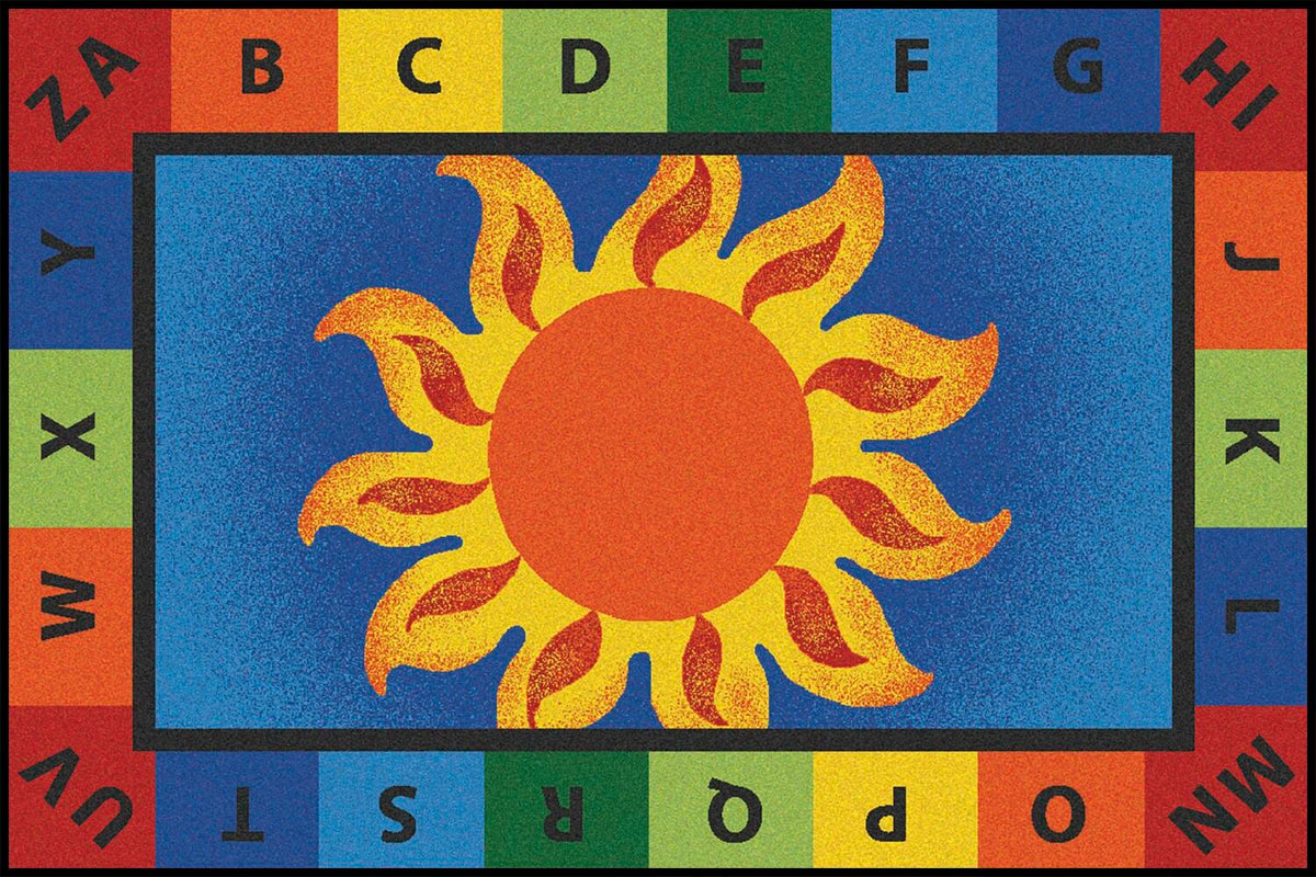 CARPETS FOR KIDS - KIDSVALUE ALPHABET SUNNY DAY - RECTANGLE - 4 FT X 6 FT - SPECIFY CARPET COLOR