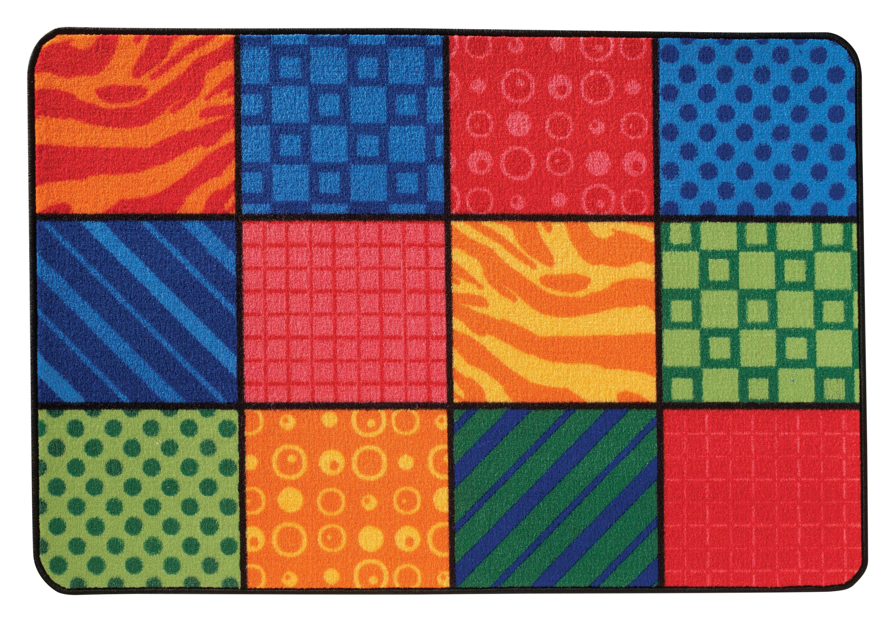 CARPETS FOR KIDS - KIDSVALUE PATTERNS AT PLAY - RECTANGLE - 4 FT X 6 FT - SPECIFY CARPET COLOR