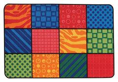 CARPETS FOR KIDS - KIDSVALUE PATTERNS AT PLAY - RECTANGLE - 4 FT X 6 FT - SPECIFY CARPET COLOR