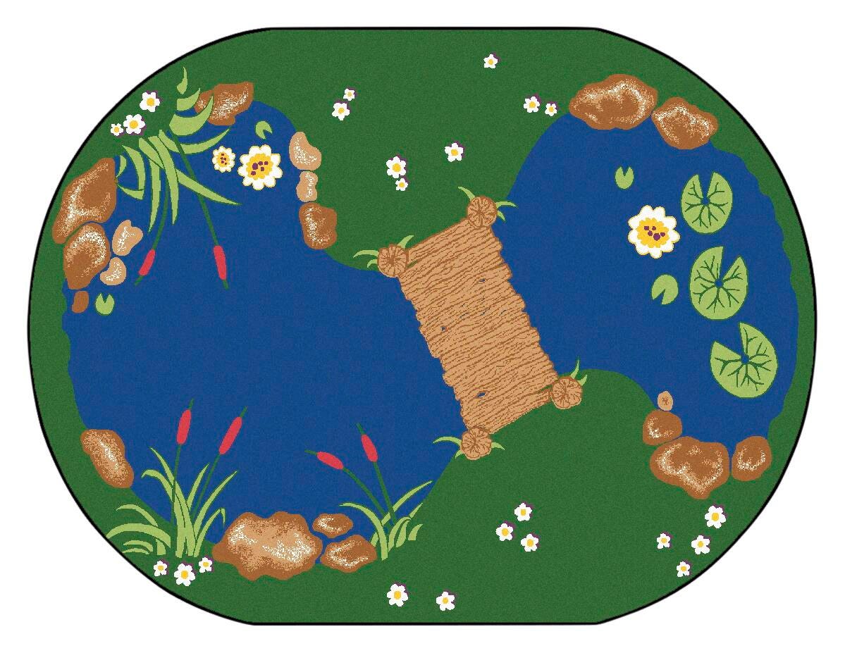 CARPETS FOR KIDS - PREMIUM THE POND - OVAL - 5 FT 10 IN X 8 FT 4 IN - SPECIFY CARPET COLOR