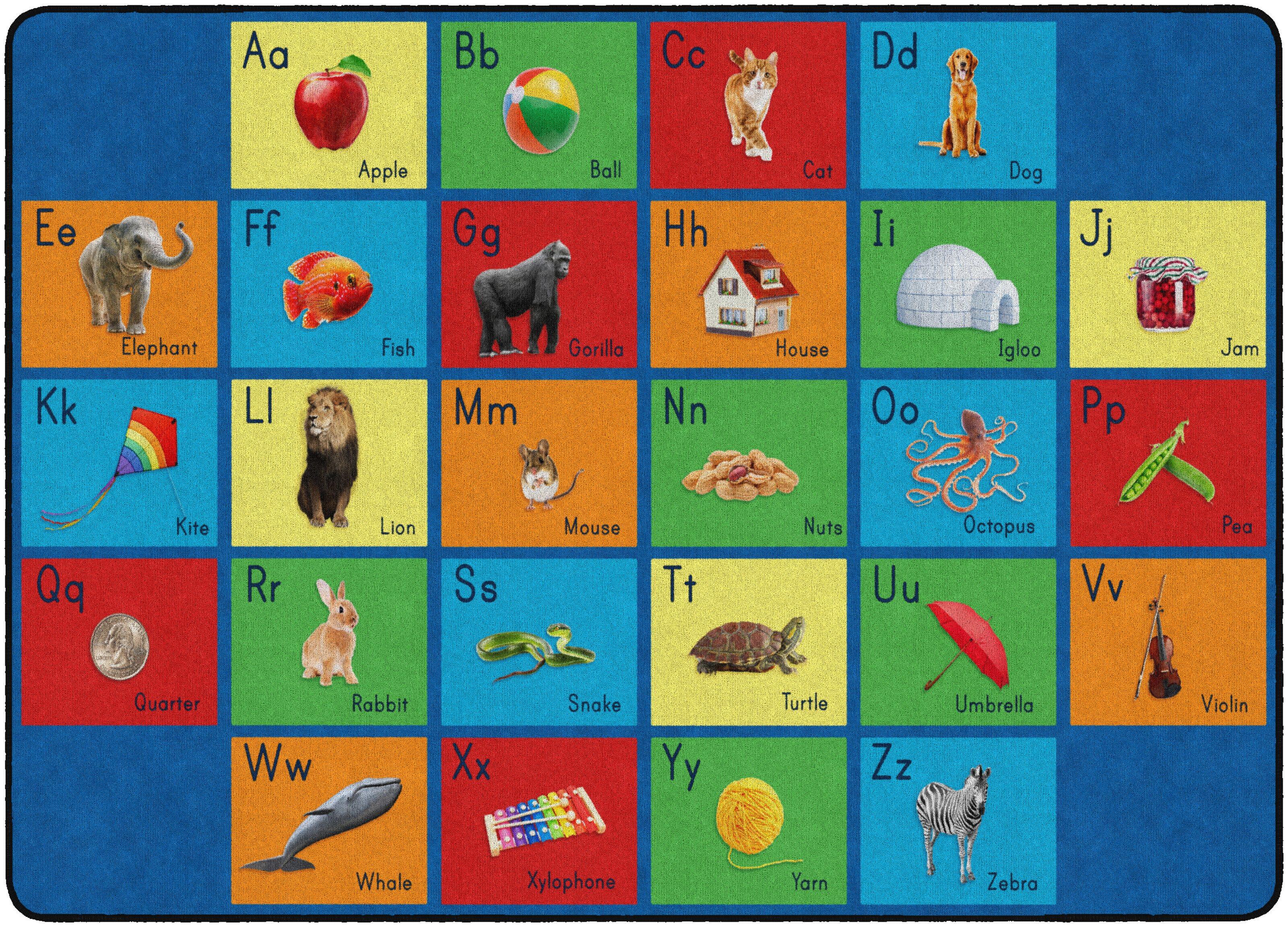 FLAGSHIP CARPETS - SEE MY ALPHABET - RECTANGLE - 6 FT X 8 FT 4 IN - SPECIFY CARPET COLOR