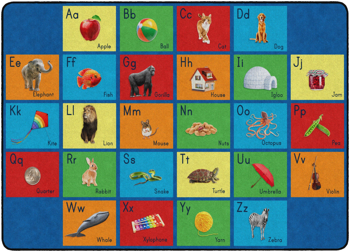 FLAGSHIP CARPETS - SEE MY ALPHABET - RECTANGLE - 6 FT X 8 FT 4 IN - SPECIFY CARPET COLOR