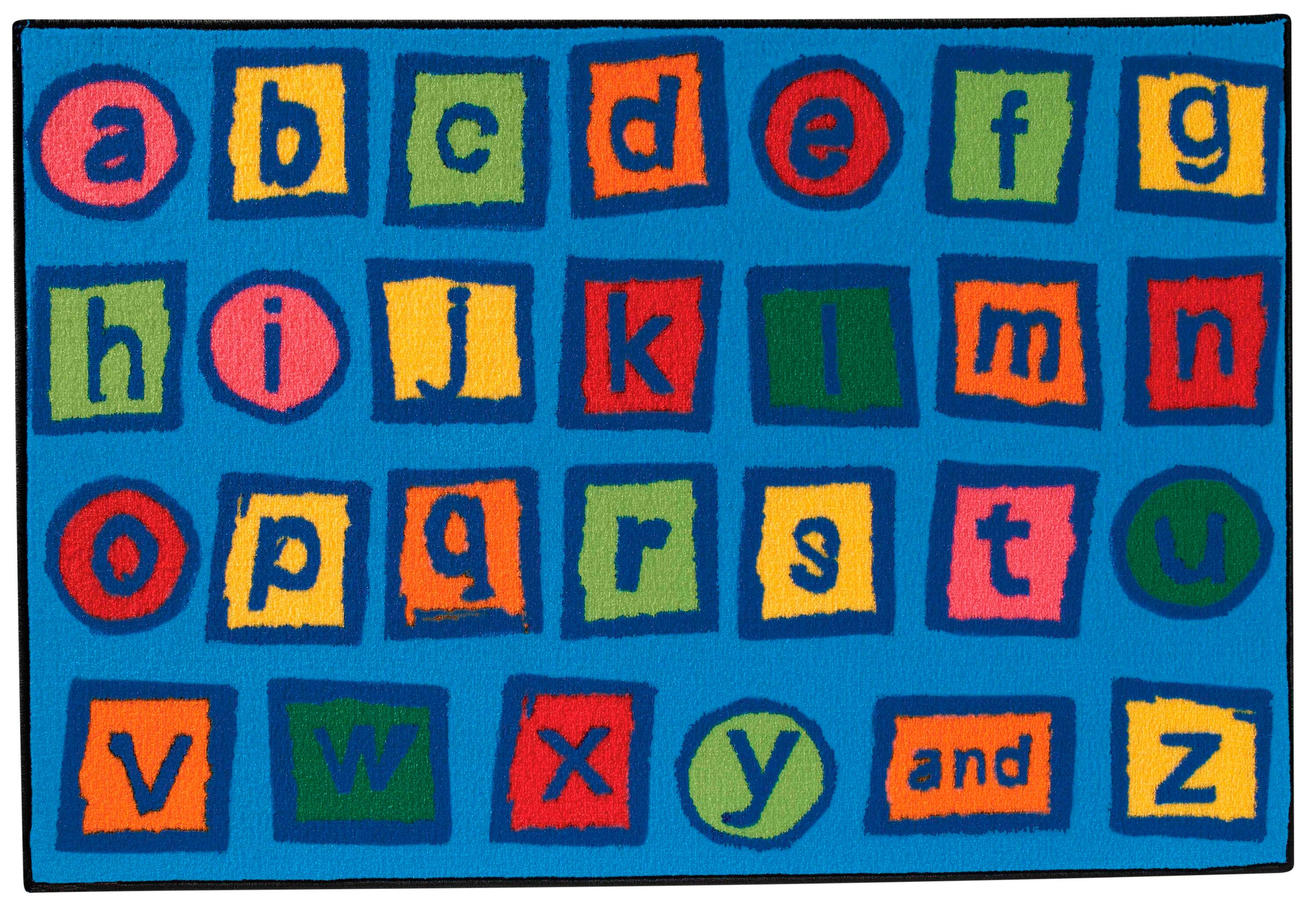 CARPETS FOR KIDS - KIDSVALUE ALPHABET BLOCKS - RECTANGLE - 4 FT X 6 FT - SPECIFY CARPET COLOR