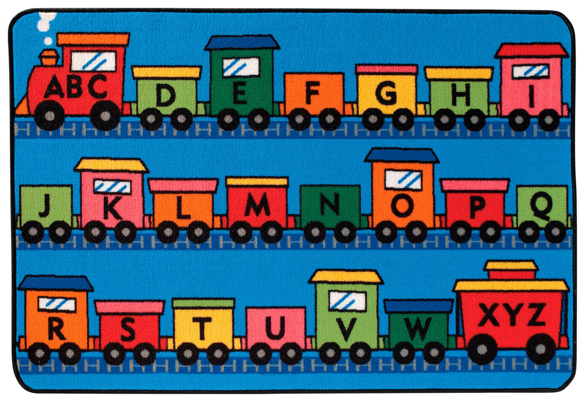 CARPETS FOR KIDS - KIDSVALUE ALPHABET TRAIN - RECTANGLE - 3 FT X 4 FT 6 IN - SPECIFY CARPET COLOR