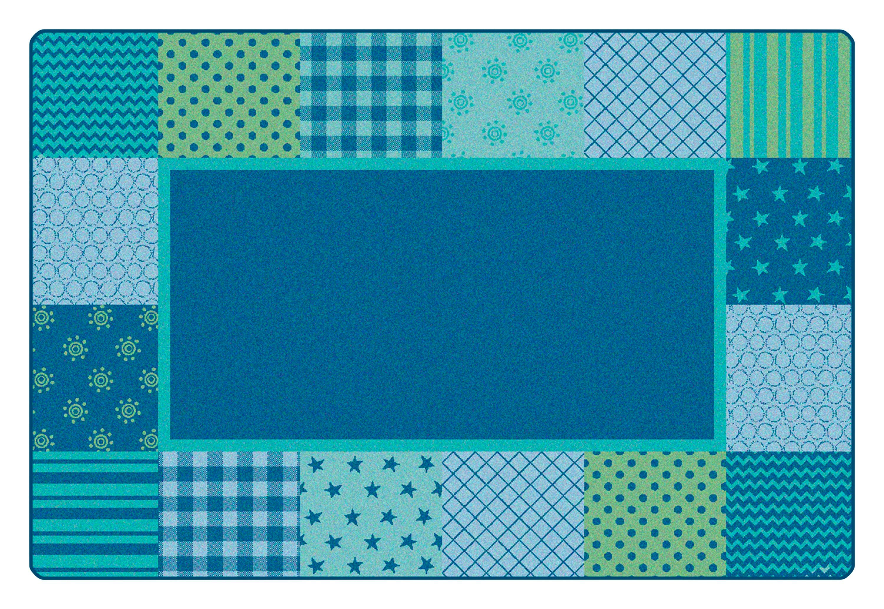 CARPETS FOR KIDS - KIDSOFT PATTERN BLOCKS - RECTANGLE - 6 FT X 9 FT - SPECIFY CARPET COLOR