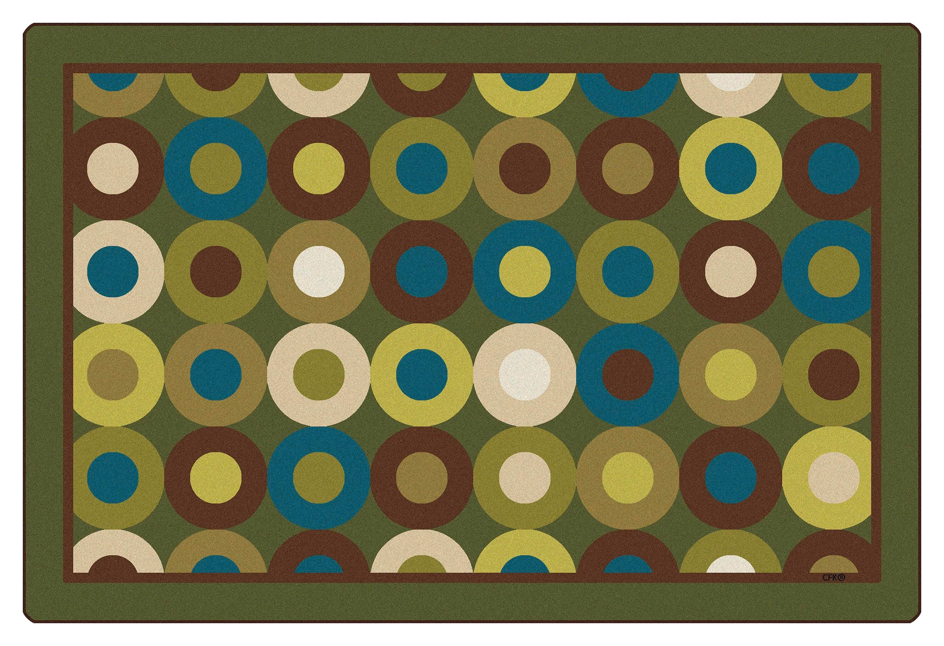 CARPETS FOR KIDS - PREMIUM CALMING CIRCLES WITHOUT ALPHABET - RECTANGLE - 6 FT X 9 FT - SPECIFY CARPET COLOR