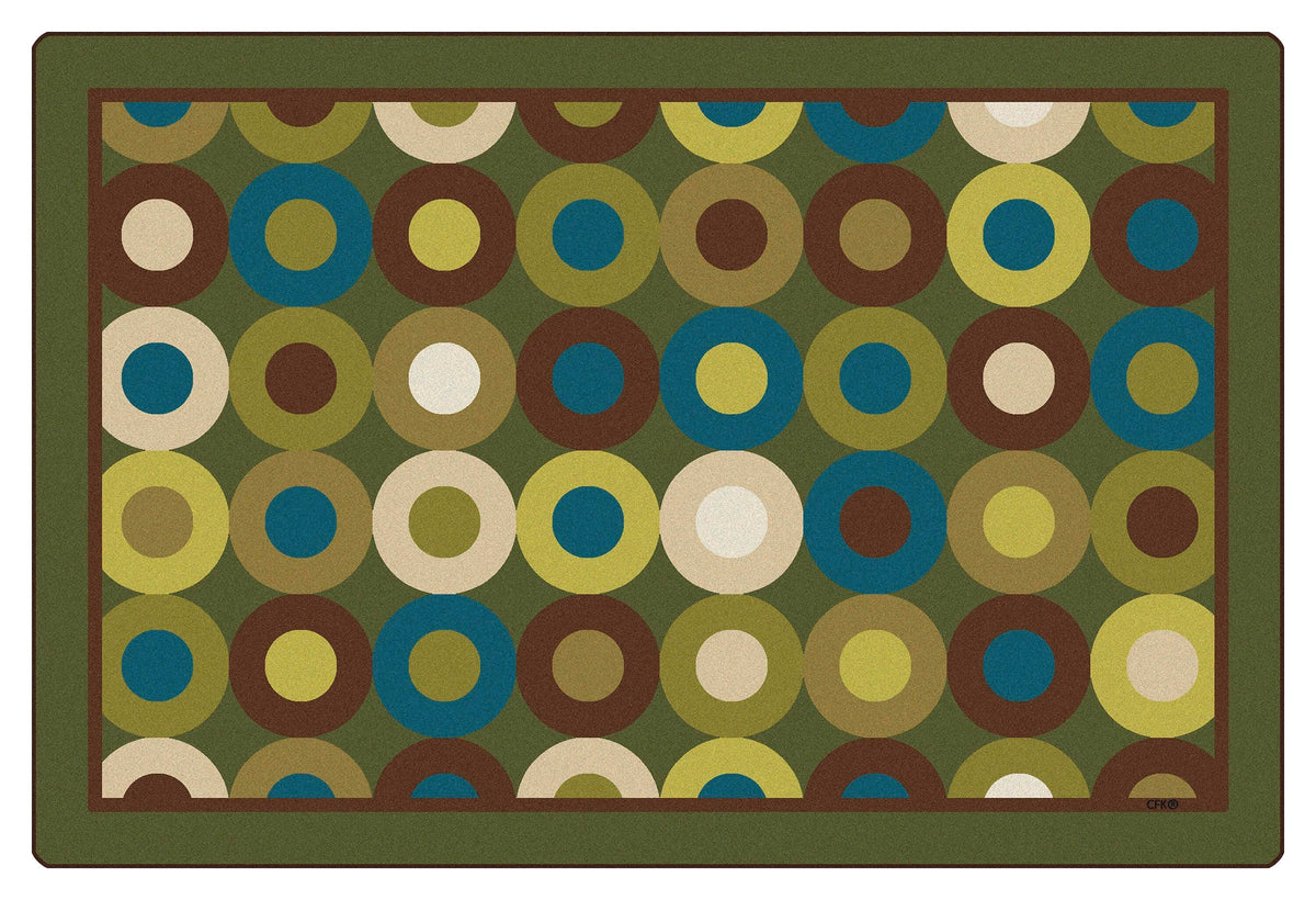 CARPETS FOR KIDS - PREMIUM CALMING CIRCLES WITHOUT ALPHABET - RECTANGLE - 6 FT X 9 FT - SPECIFY CARPET COLOR