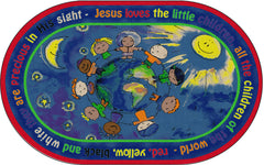 FLAGSHIP CARPETS - ALL THE LITTLE CHILDREN - OVAL - 6 FT X 8 FT 4 IN - SPECIFY CARPET COLOR