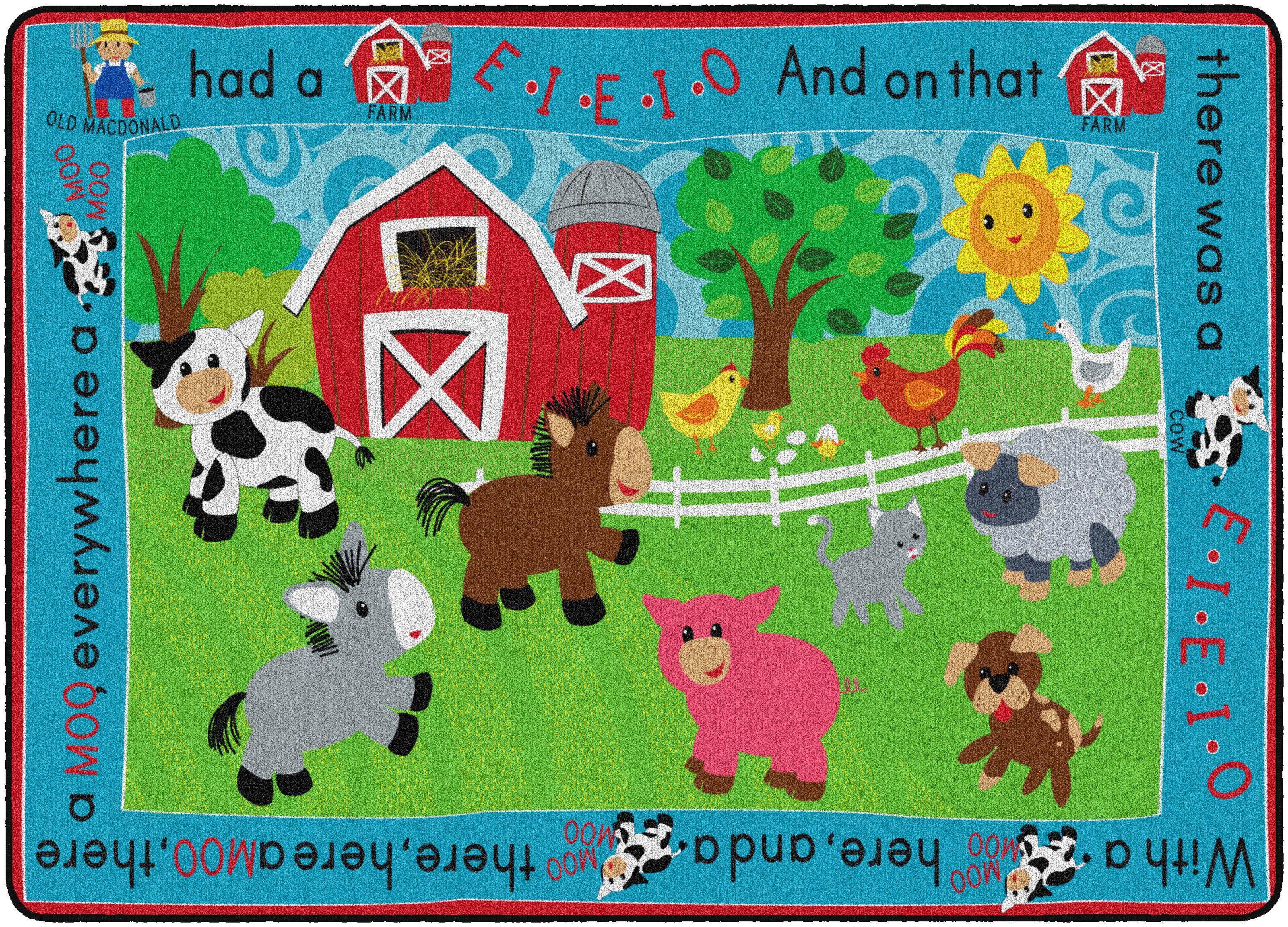 FLAGSHIP CARPETS - E-I-E-I-O - RECTANGLE - 6 FT X 8 FT 4 IN - SPECIFY CARPET COLOR