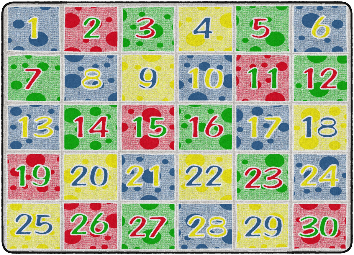 FLAGSHIP CARPETS - NUMBER SPOTS - RECTANGLE - 6 FT X 8 FT 4 IN - SPECIFY CARPET COLOR