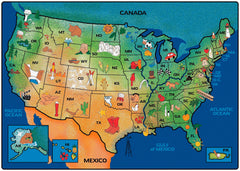 CARPETS FOR KIDS - PREMIUM USA LEARN AND PLAY - RECTANGLE - 6 FT X 9 FT - SPECIFY CARPET COLOR