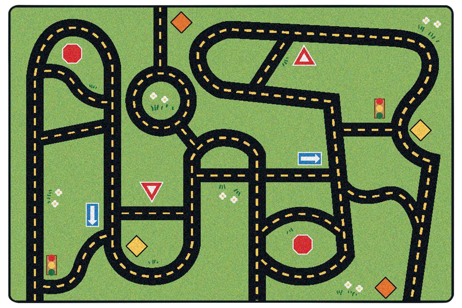 CARPETS FOR KIDS - PREMIUM DRIVE AND PLAY ACCENT - RECTANGLE - 3 FT X 4 FT 6 IN - SPECIFY CARPET COLOR