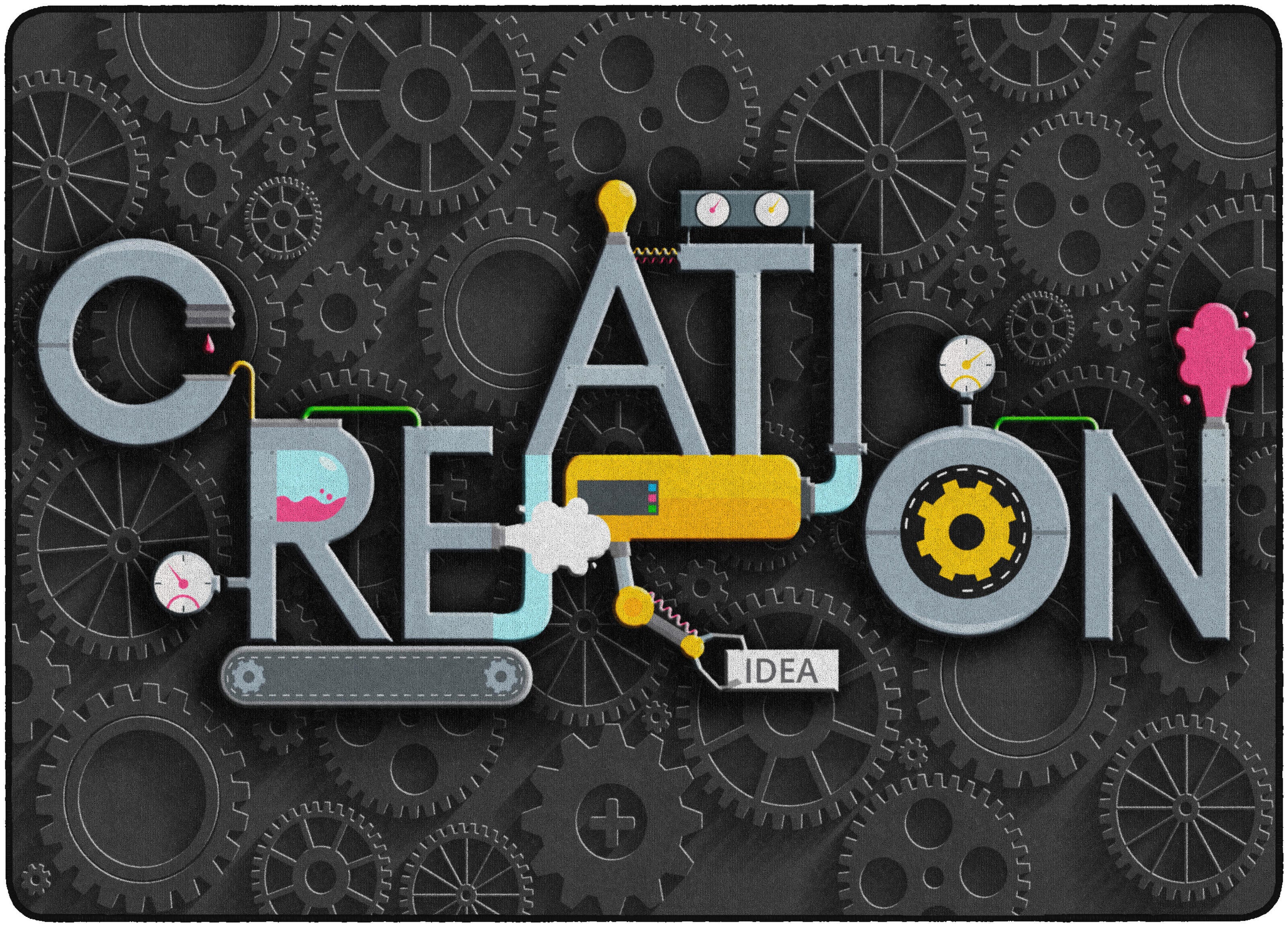 FLAGSHIP CARPETS - CREATION GEARS - RECTANGLE - 6 FT X 8 FT 4 IN - SPECIFY CARPET COLOR