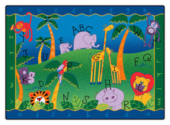 CARPETS FOR KIDS - PREMIUM ALPHABET JUNGLE - RECTANGLE - 4 FT 5 IN X 5 FT 10 IN - SPECIFY CARPET COLOR