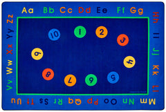 CARPETS FOR KIDS - PREMIUM BASIC CONCEPTS LITERACY - RECTANGLE - 6 FT X 9 FT - SPECIFY CARPET COLOR