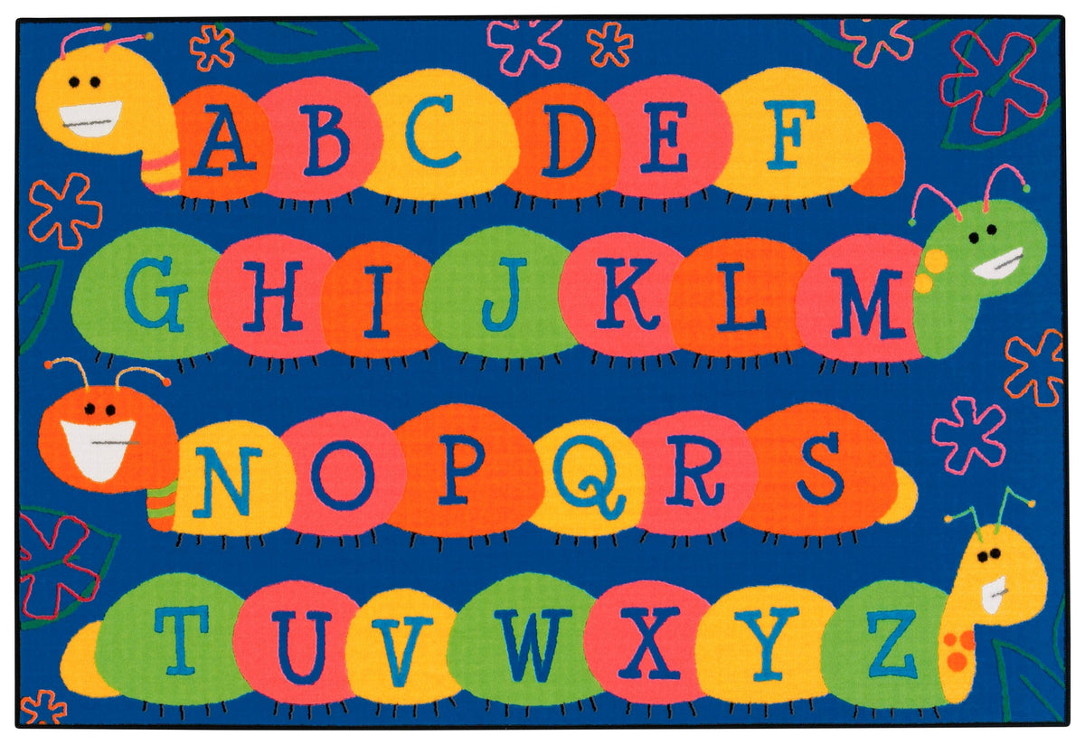 CARPETS FOR KIDS - KIDSVALUE CATERPILLAR FRIENDS - RECTANGLE - 4 FT X 6 FT - SPECIFY CARPET COLOR